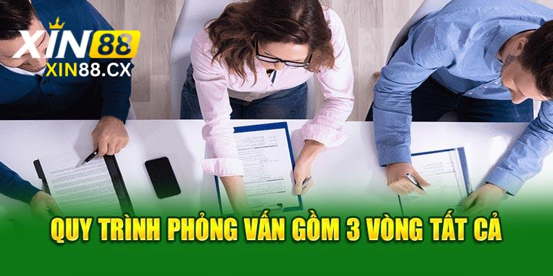 Quy trình phỏng vấn gồm 3 vòng tất cả