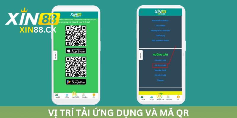 Vị trí mục tải ứng dụng & mã QR